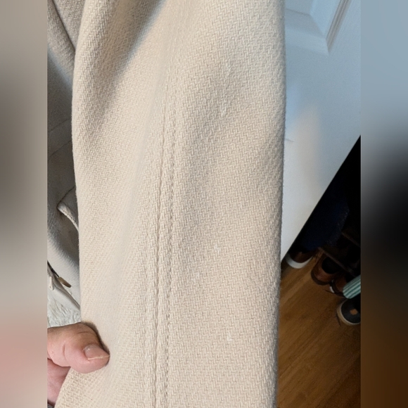 J.Crew Stadium Cloth Italian Wool cream hooded Coat Women's 10 by Nello Gori - Picture 4 of 13